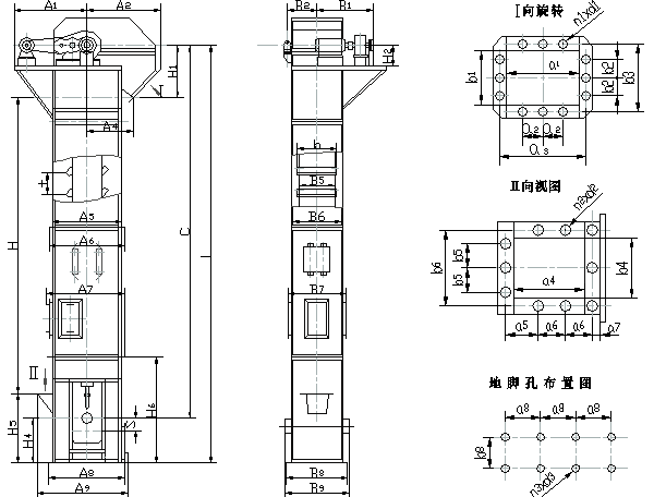 HL環鏈斗式提升機外形圖